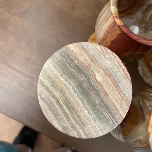 Vintage green onyx goblets set of 6 - Picture 6 of 8